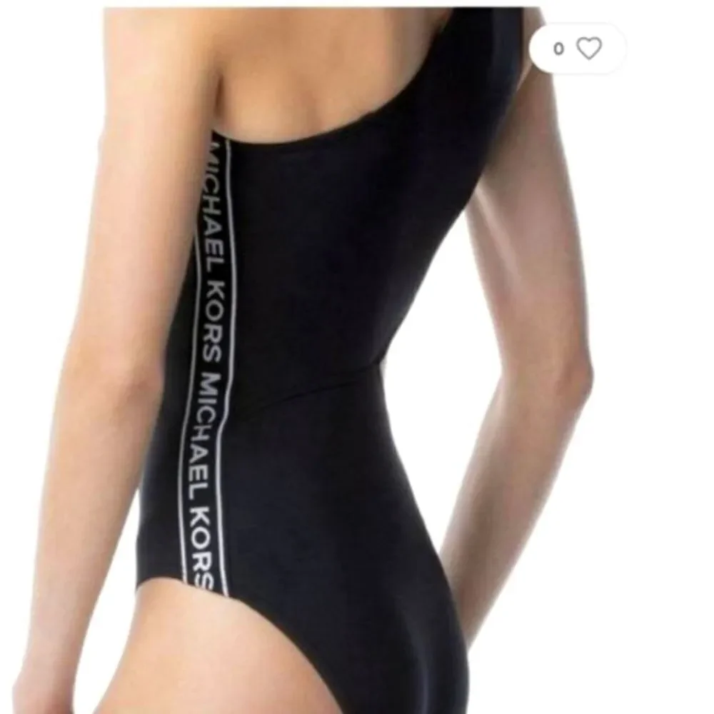 Micheal Kors Black Signature Logo Side Cutout Women's  One-piece swimsui…